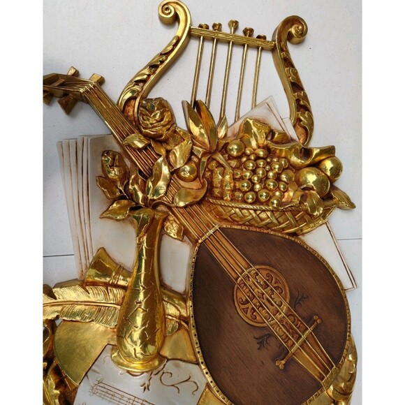 30" Vintage ©1971 Syroco Inc Bluegrass Music Mandolin Wall Decor Mold #7236 - Picture 7 of 8